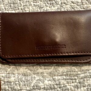 Portland Leather Lily Wristlet in Cognac